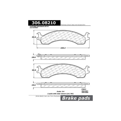 Centric Parts Disc Brake Pad Set Fleet Performance with Para-aramid friction compounds 306.08210