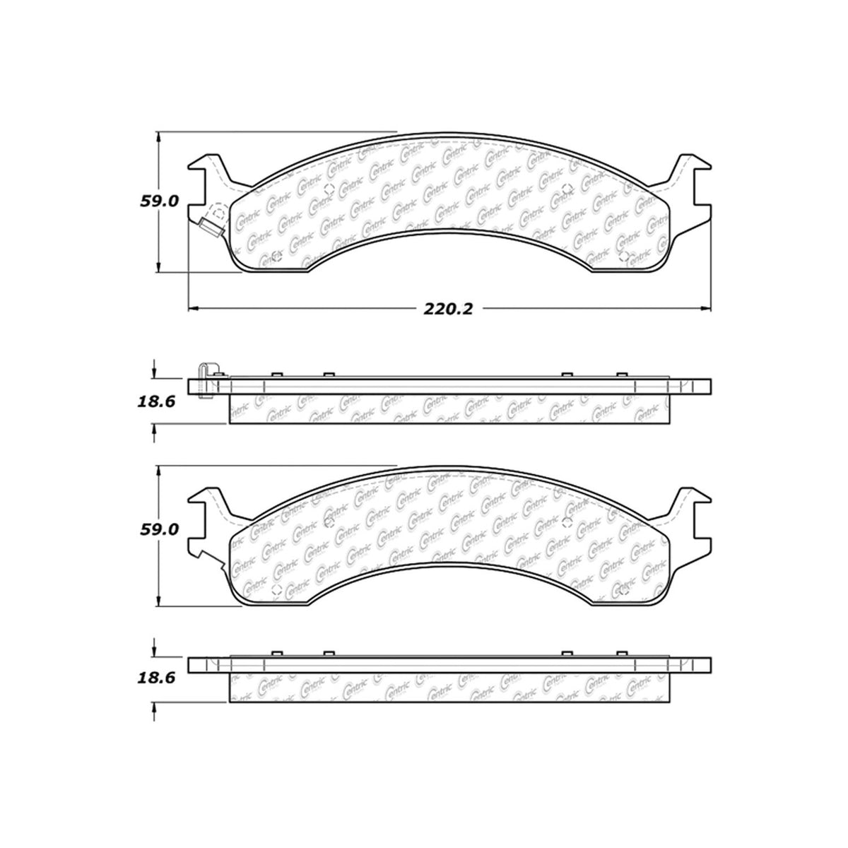 Centric Parts Disc Brake Pad Set Fleet Performance with Para-aramid friction compounds 306.08210