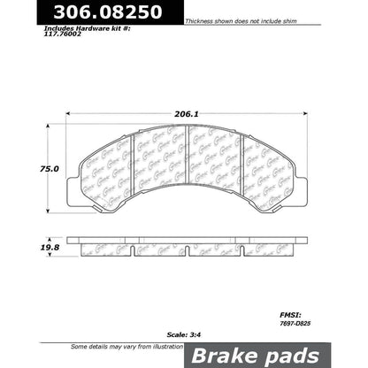 Centric Parts Fleet Performance Brake Pads with Hardware 306.08250
