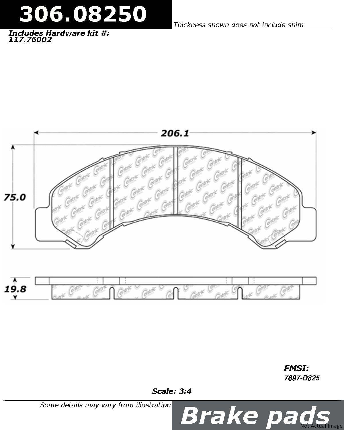 Centric Parts Fleet Performance Brake Pads with Hardware 306.08250