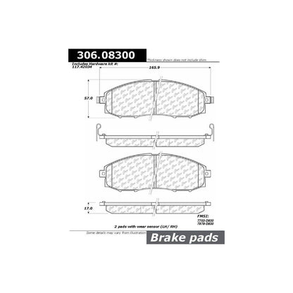Centric Parts Disc Brake Pad Set Fleet Performance with Para-aramid friction compounds 306.08300
