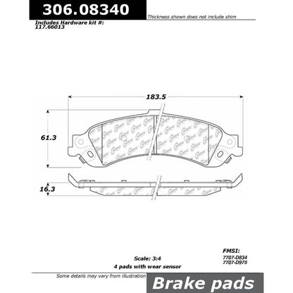 Stoptech Centric Power Slot 02-06 Escalade / 03-06 Avalance 1500 Rear Brake Pads 306.08340