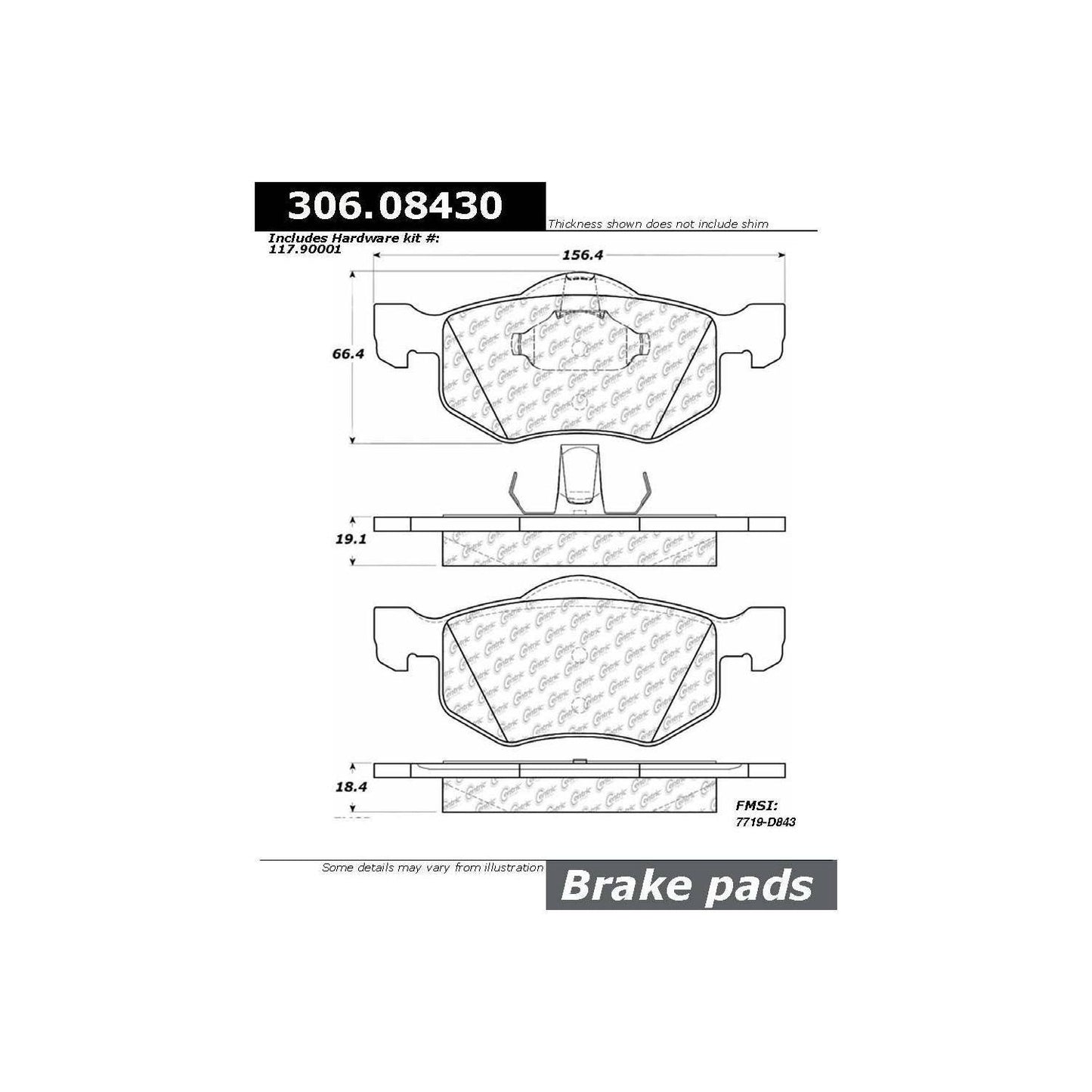 Stoptech Centric Performance Brake Pads 306.08430