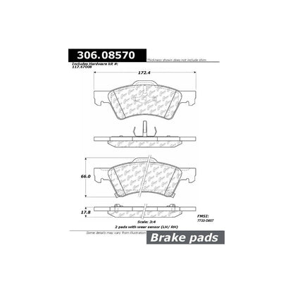 Centric Parts Disc Brake Pad Set Fleet Performance with Para-aramid friction compounds 306.08570
