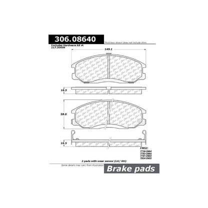 Stoptech Centric Performance Brake Pads 306.08640