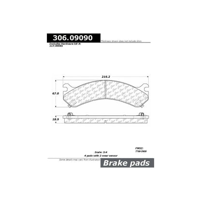 Centric Parts Fleet Performance Brake Pads with Hardware 306.09090
