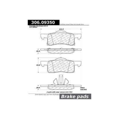 Centric Parts Disc Brake Pad Set Fleet Performance with Para-aramid friction compounds 306.09350