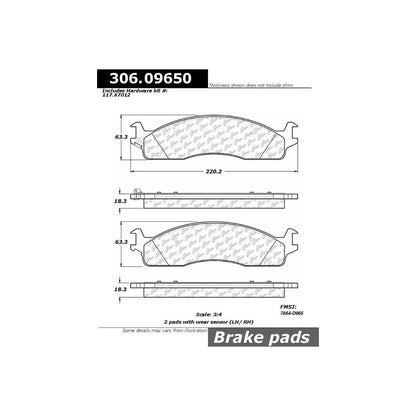 Centric Parts Disc Brake Pad Set Fleet Performance with Para-aramid friction compounds 306.09650