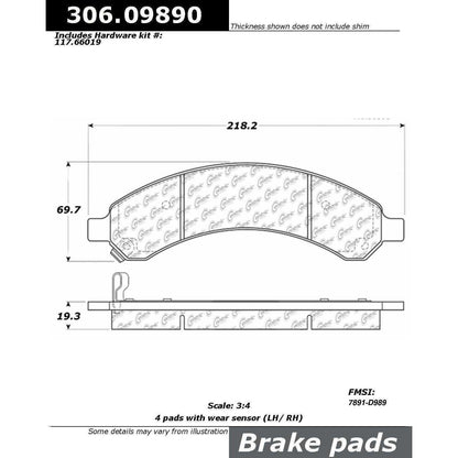 Stoptech Centric Performance Brake Pads 306.09890