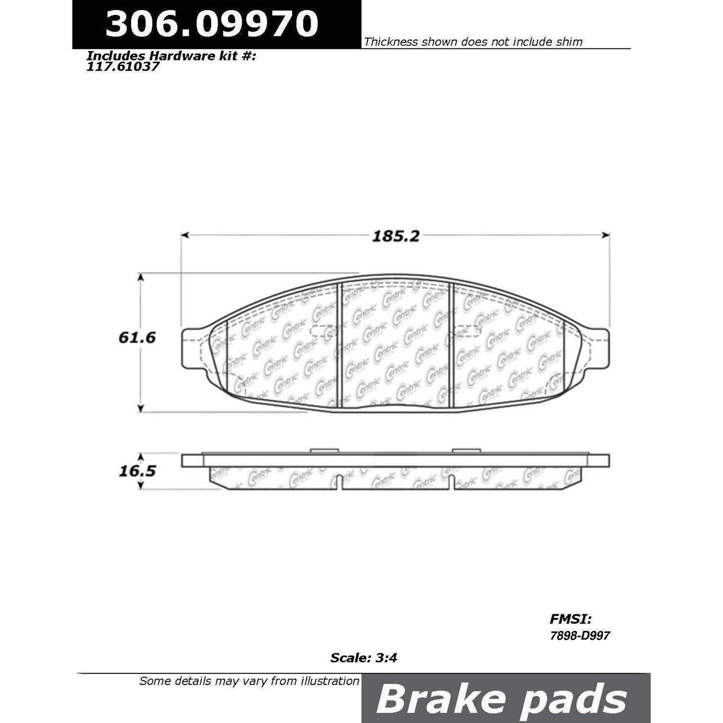 Stoptech Centric Performance Brake Pads 306.09970