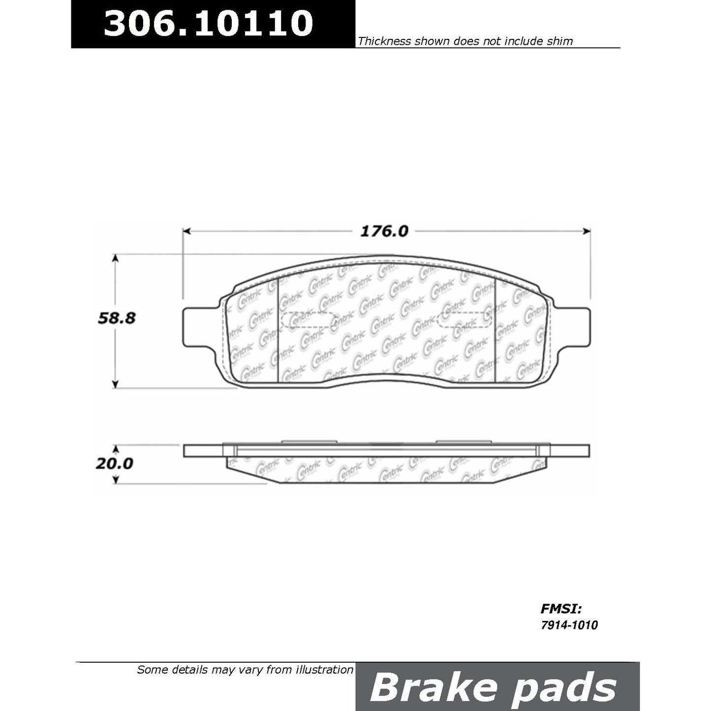 Stoptech Centric Performance Brake Pads 306.10110