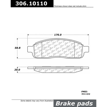 Stoptech Centric Performance Brake Pads 306.10110