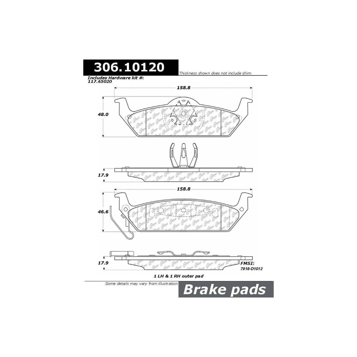 Stoptech Centric Performance Brake Pads 306.10120