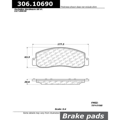 Centric Parts Disc Brake Pad Set Fleet Performance with Para-aramid friction compounds 306.10690