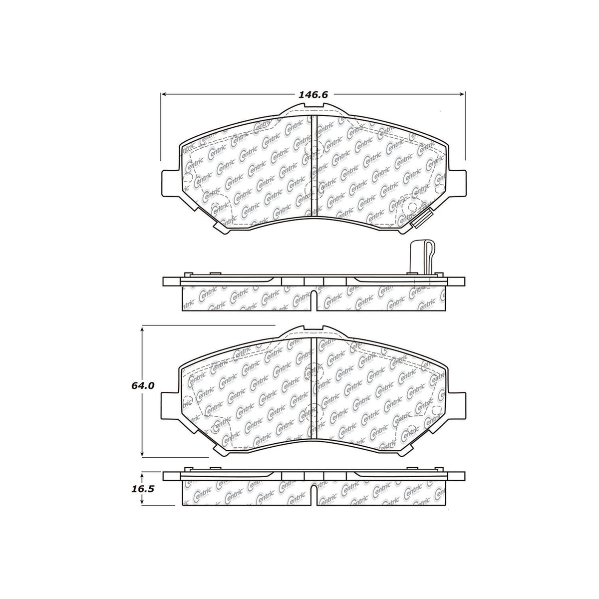 Centric Parts Fleet Performance Brake Pads with Hardware 306.12730