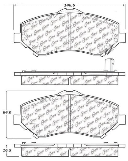 Centric Parts Disc Brake Pad Set Fleet Performance with Para-aramid friction compounds 306.12730
