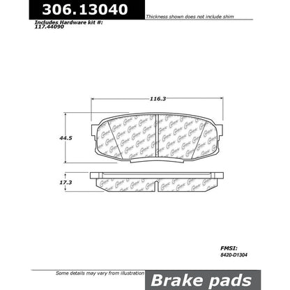 Stoptech Centric 08-09 Lexus / 07-09 Toyota Performance Rear Brake Pads 306.13040
