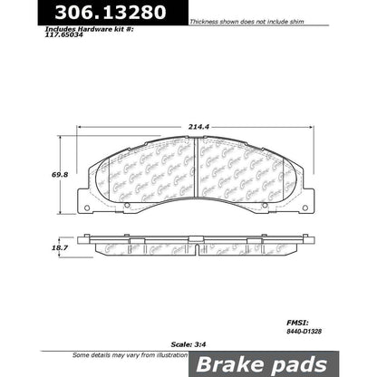 Centric Parts Disc Brake Pad Set Fleet Performance with Para-aramid friction compounds 306.13280