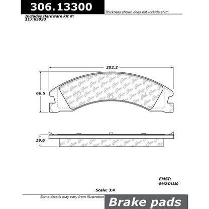Centric Parts Disc Brake Pad Set Fleet Performance with Para-aramid friction compounds 306.13300