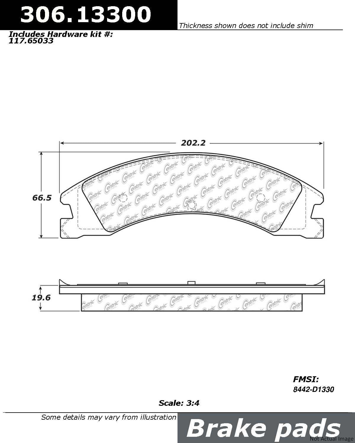 Centric Parts Fleet Performance Brake Pads with Hardware 306.13300