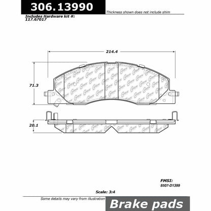 Centric Parts Disc Brake Pad Set Fleet Performance with Para-aramid Friction Compounds 306.13990