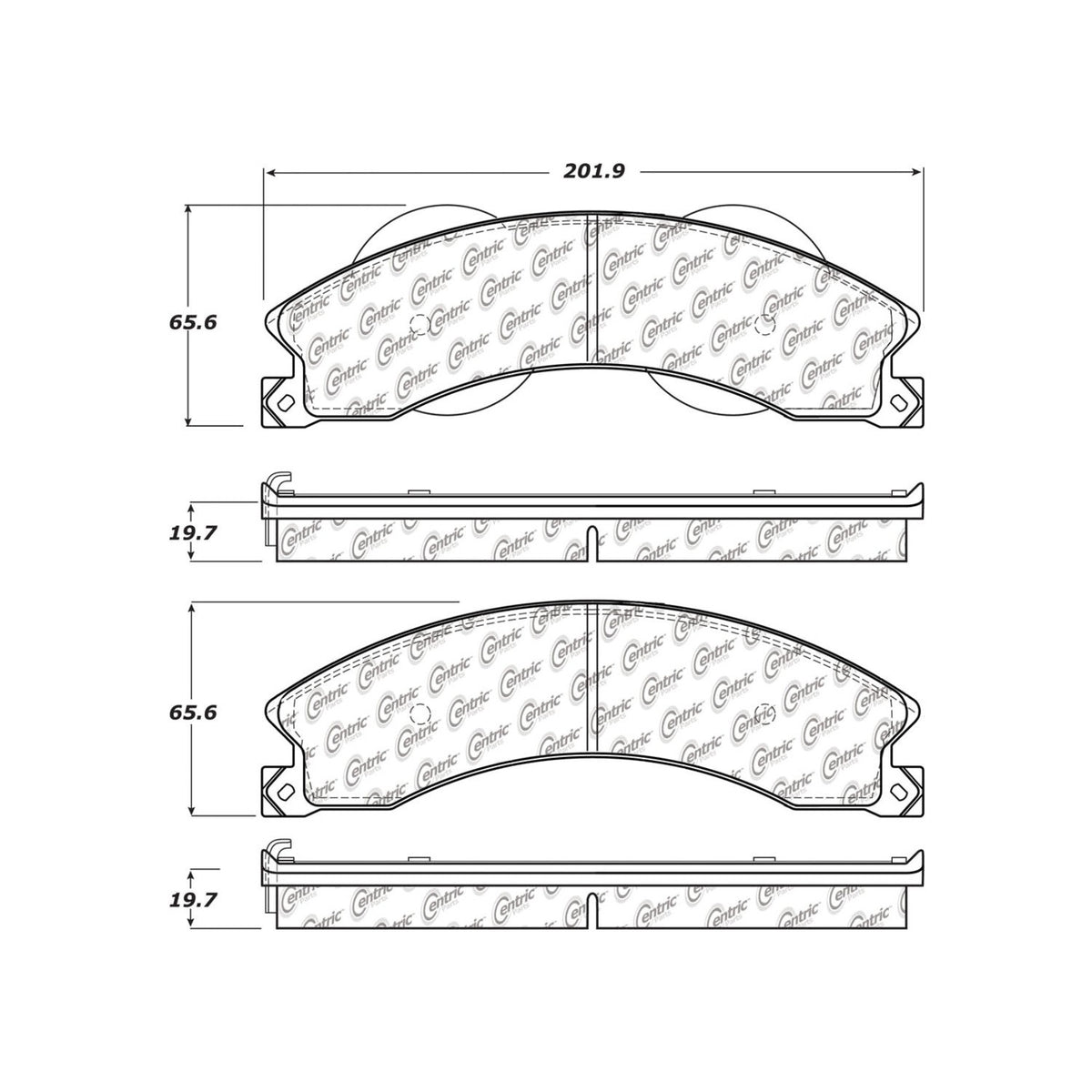 Centric Parts Disc Brake Pad Set Fleet Performance with Para-aramid friction compounds 306.14110
