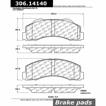 Stoptech Centric Performance Brake Pads 306.14140