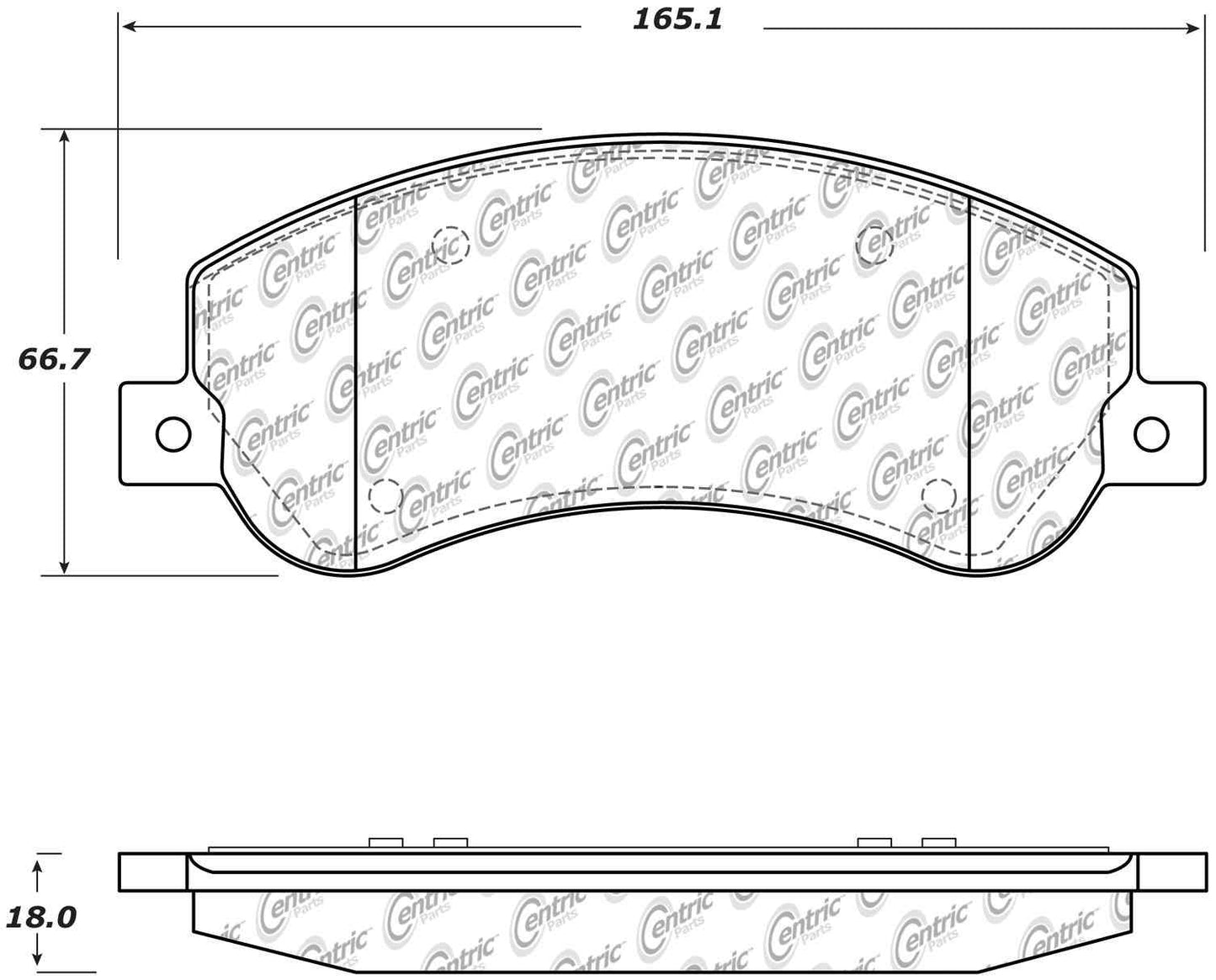 Centric Parts Disc Brake Pad Set Fleet Performance with Para-aramid friction compounds 306.15550