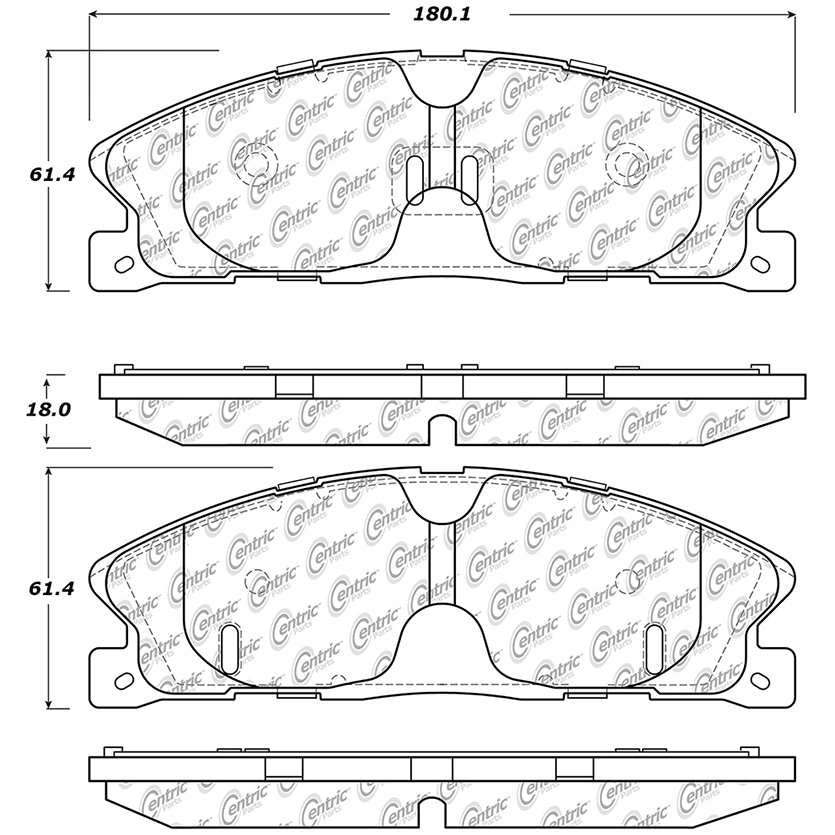 Centric Parts Disc Brake Pad Set Fleet Performance with Para-aramid friction compounds 306.16110