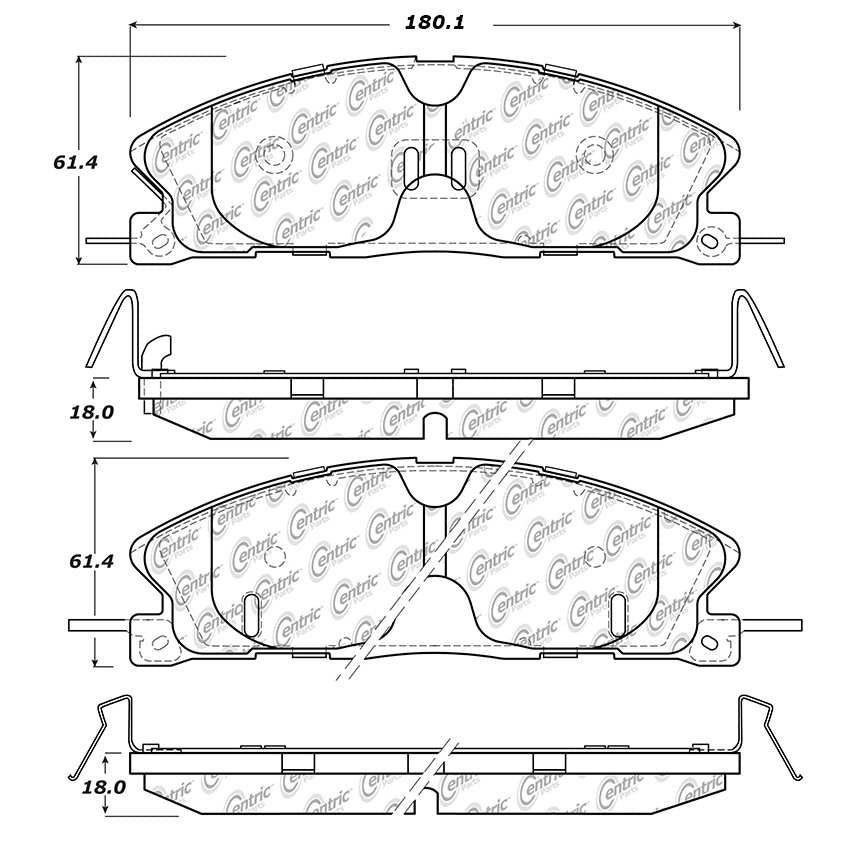 Centric Parts Disc Brake Pad Set Fleet Performance with Para-aramid Friction Compounds 306.16111