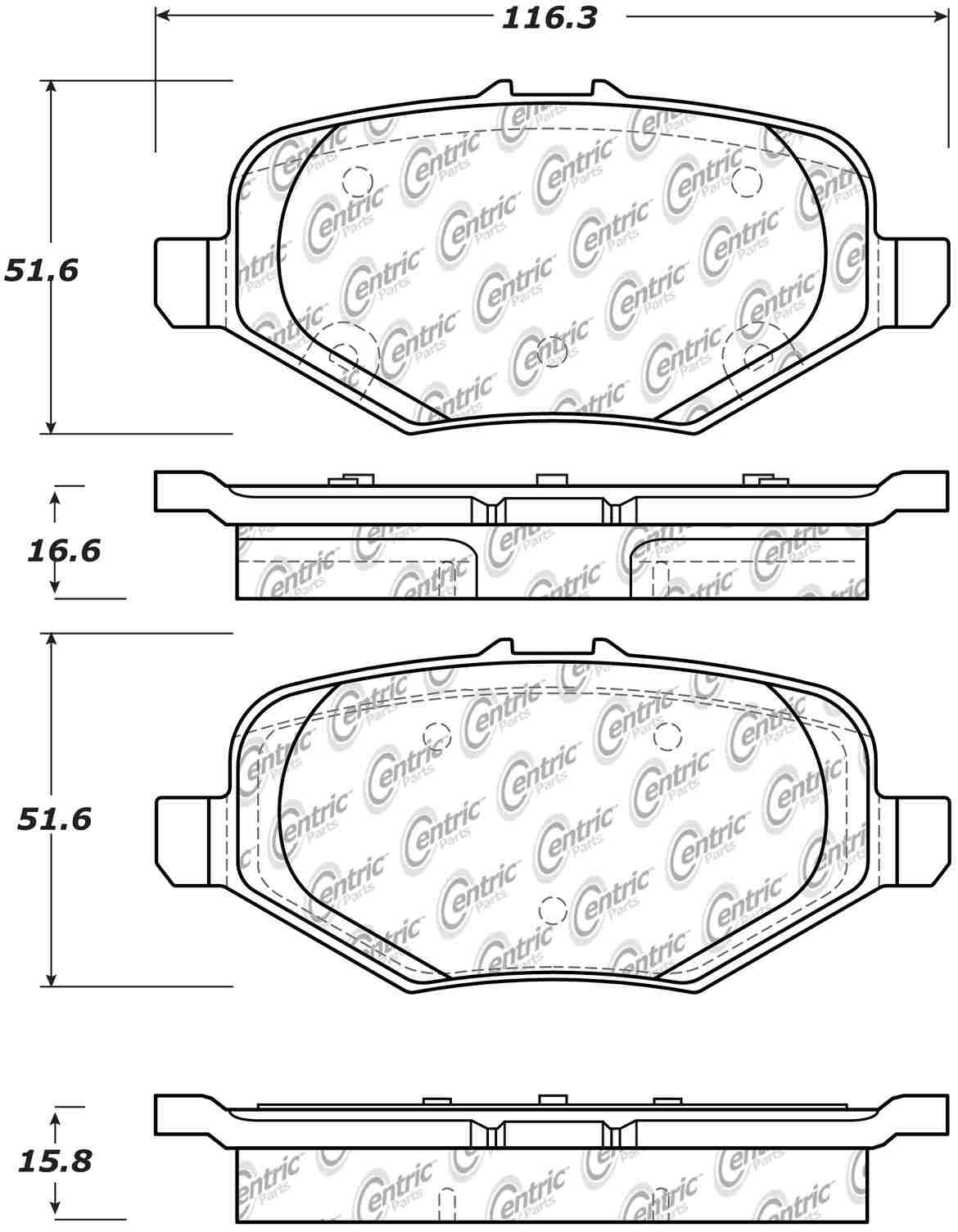 Stoptech Centric Performance Brake Pads 306.16120