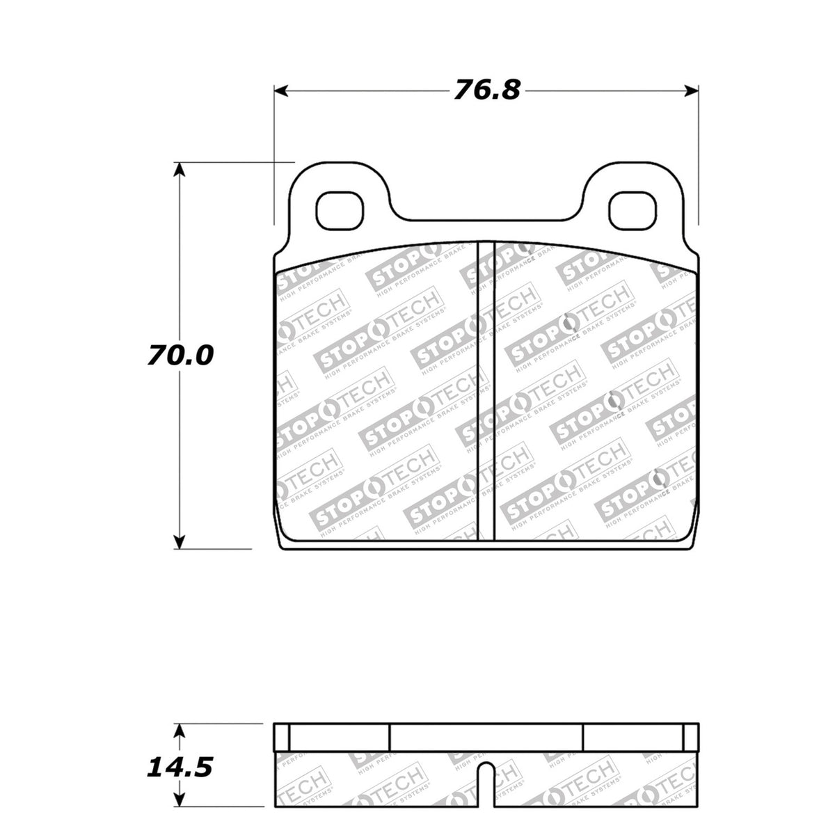 StopTech Street Brake Pads; Front With Shims
