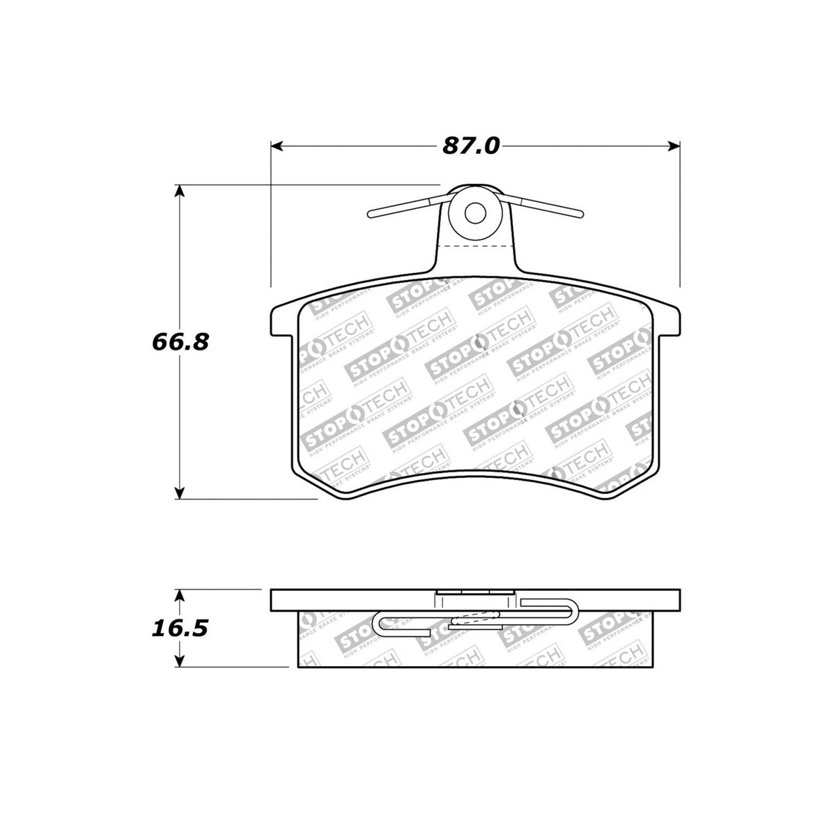 StopTech Street Brake Pads; Rear With Shims