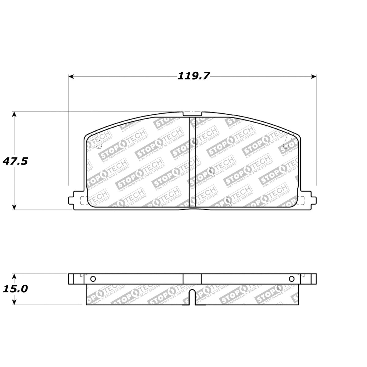 StopTech Street Brake Pads; Front With Shims