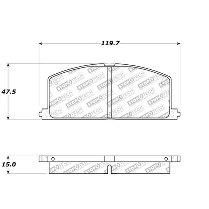 StopTech Street Brake Pads; Front With Shims