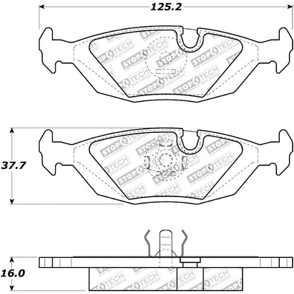 StopTech Street Brake Pads; Rear With Shims
