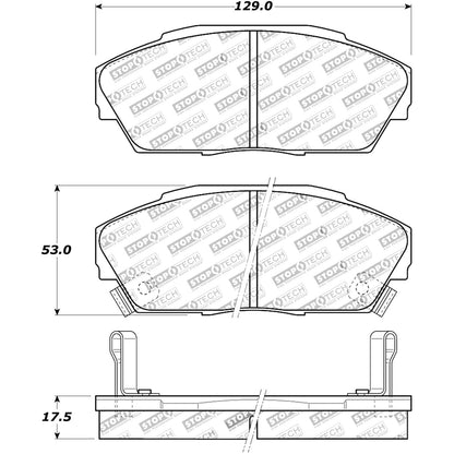StopTech Street Brake Pads; Front With Shims