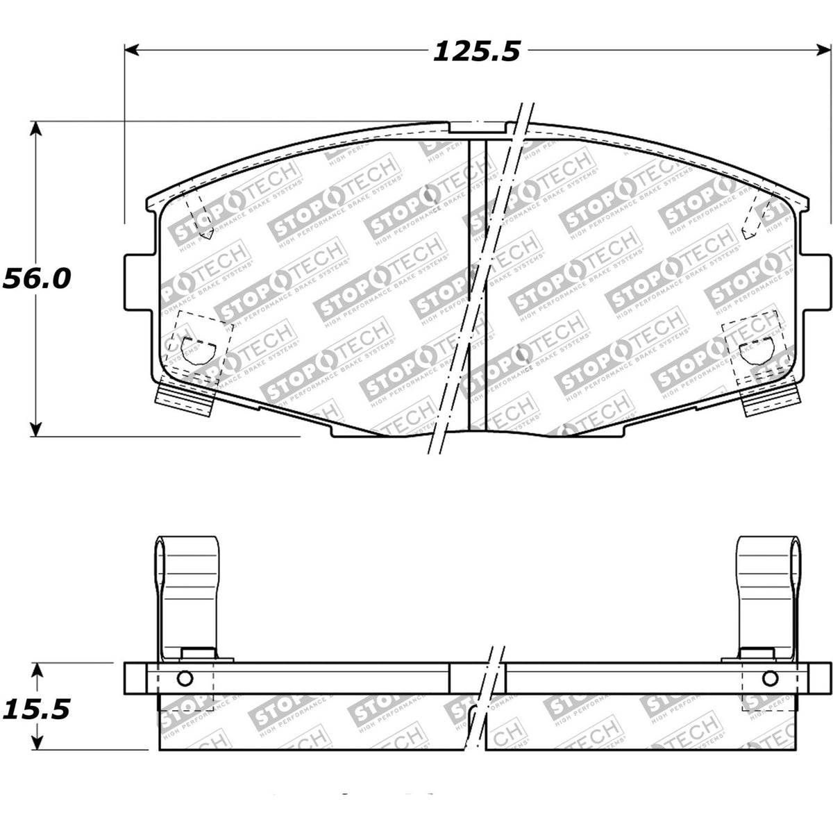 StopTech  Street Brake Pads; Front With Shims