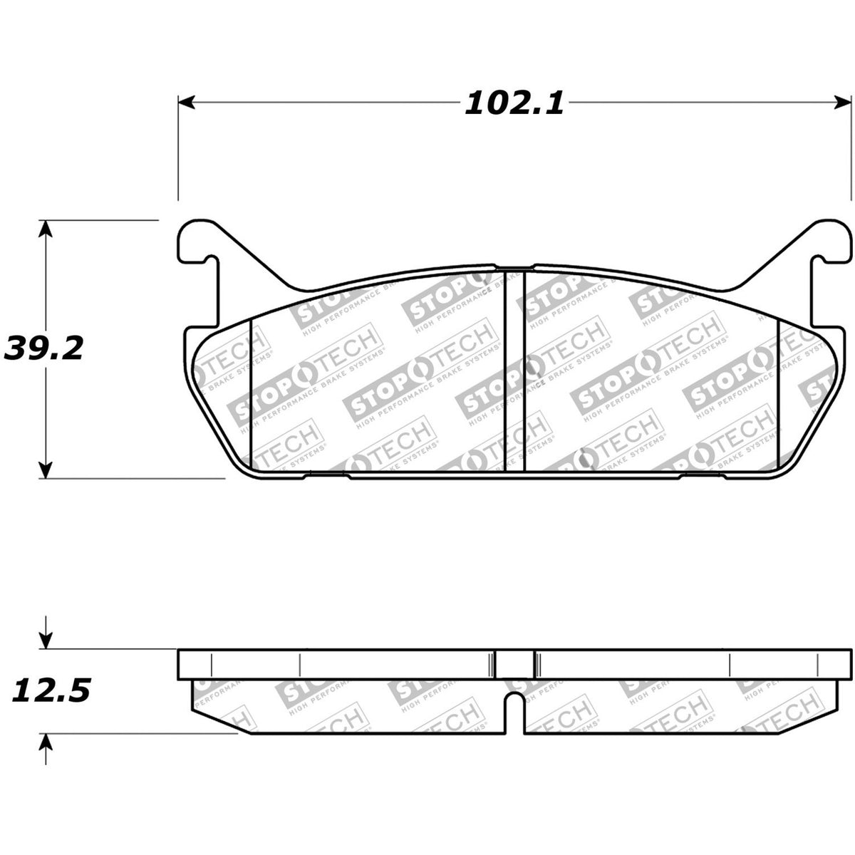 StopTech Street Brake Pads; Rear With Shims