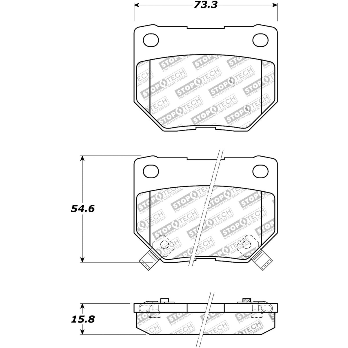 StopTech Street Brake Pads; Rear With Shims