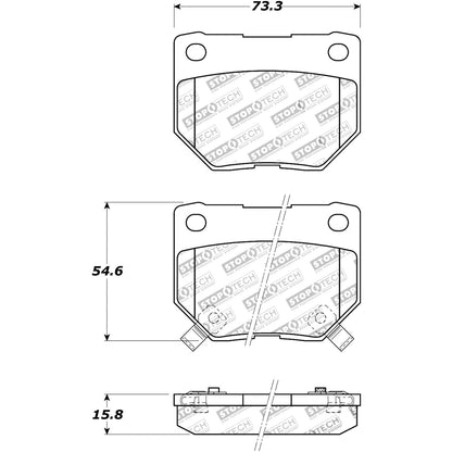 StopTech Street Brake Pads; Rear With Shims