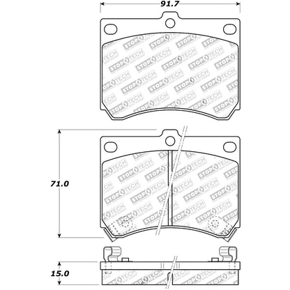 StopTech  Street Brake Pads; Front With Shims