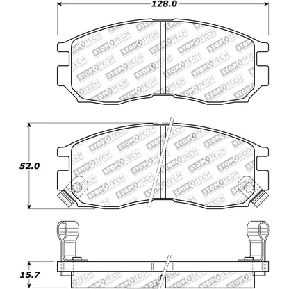StopTech  Street Brake Pads; Front With Shims