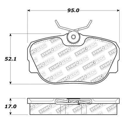 StopTech Street Brake Pads; Front, Rear With Shims