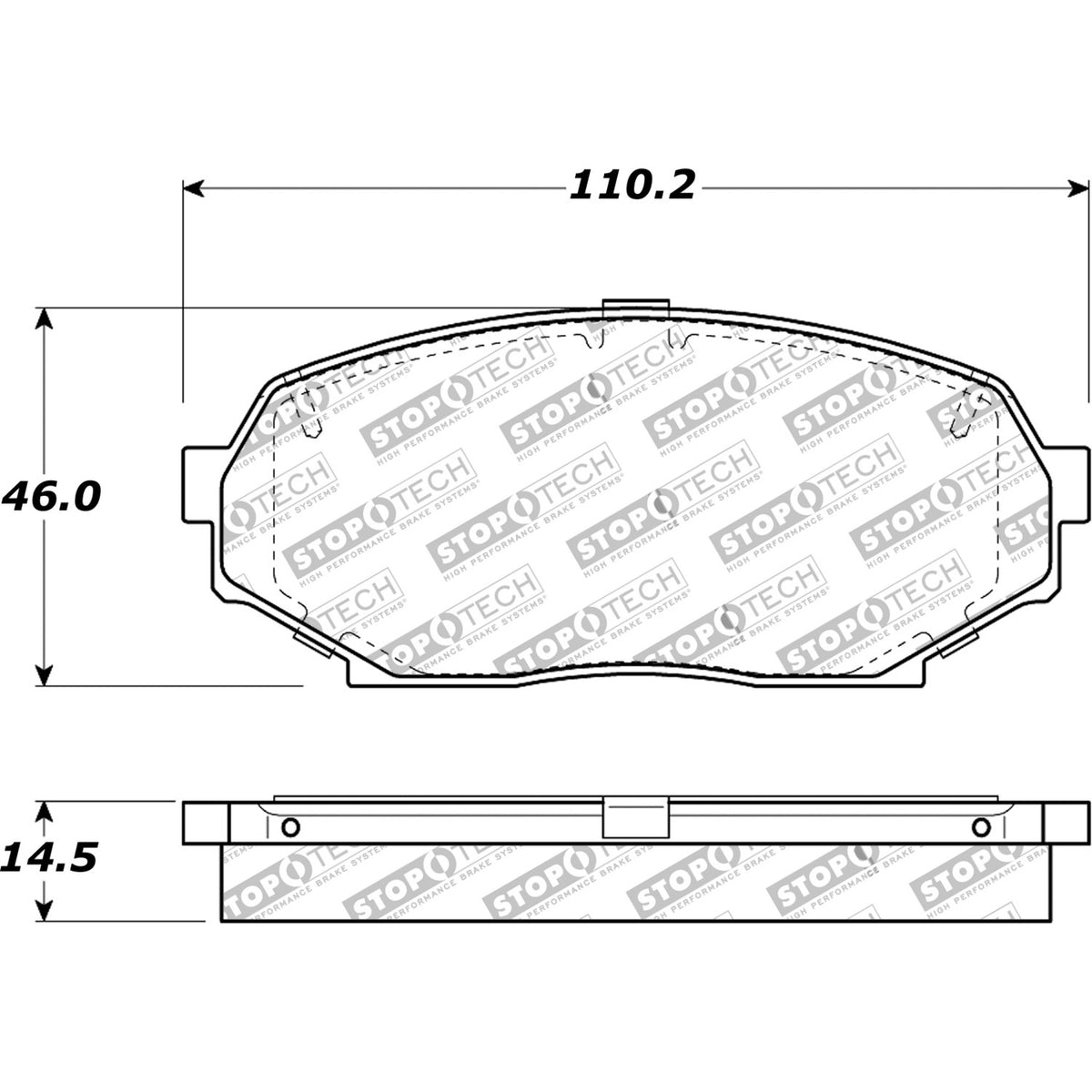 StopTech Street Brake Pads; Front With Shims