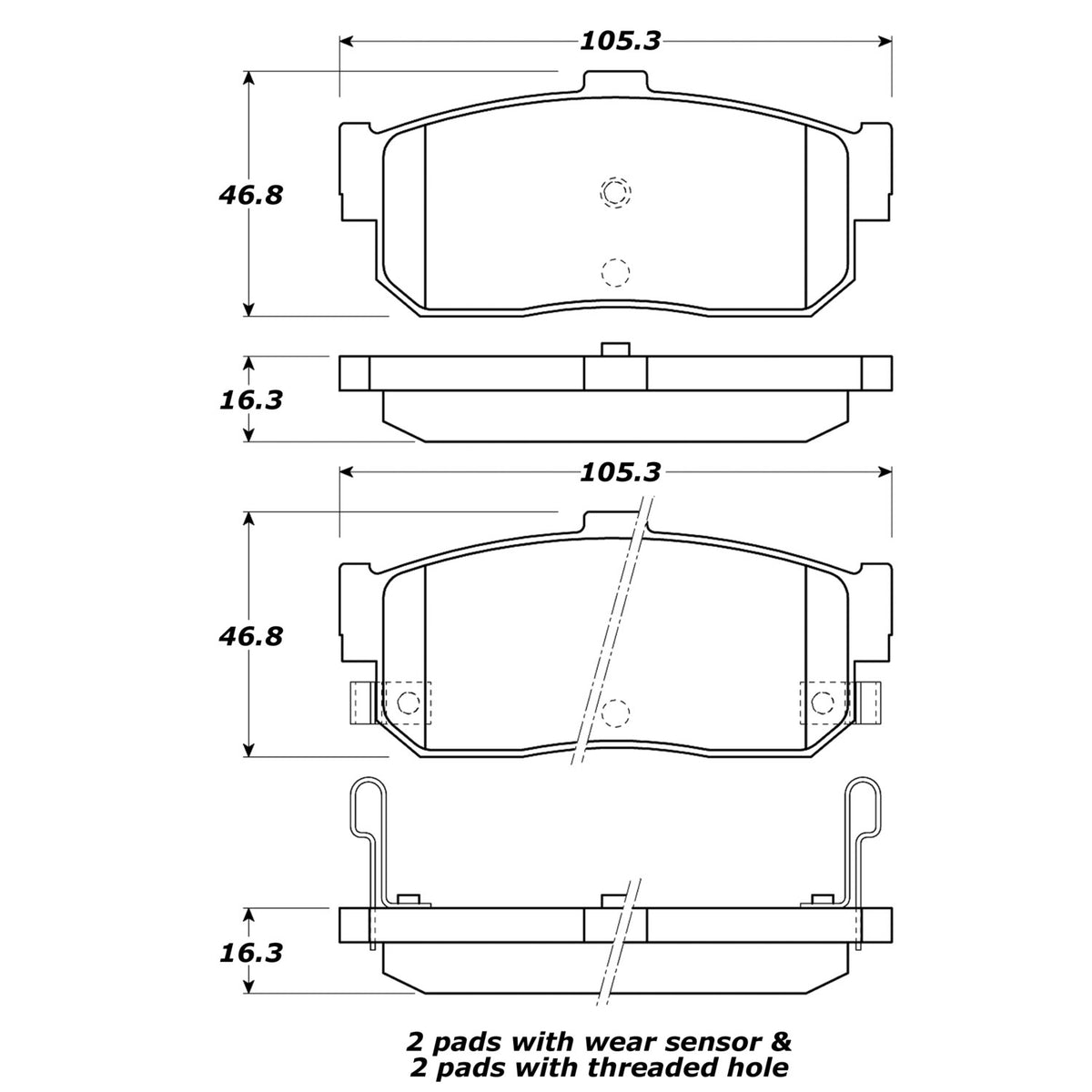 StopTech Street Brake Pads; Rear With Shims