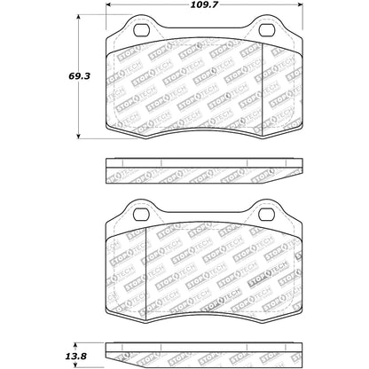 StopTech Street Brake Pads; Front, Rear With Shims