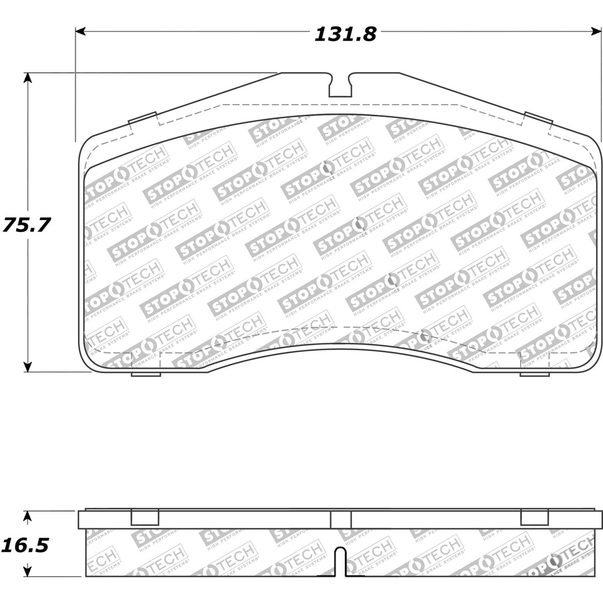 StopTech Street Brake Pads; Front With Shims