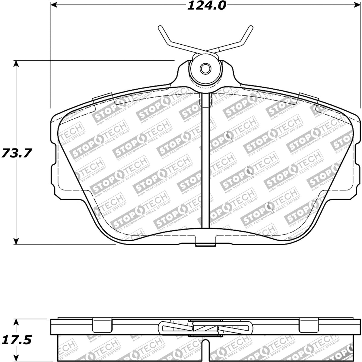 StopTech Street Brake Pads; Front With Shims