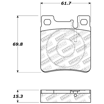 StopTech Street Brake Pads; Rear With Shims